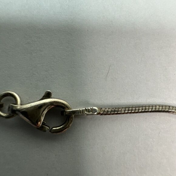Sterling Silver 925 NECKLACE Italy Traditional Snake Chain 18 Inches 1mm Thick - Picture 6 of 6